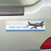 Tekst aanpassen - Lage vleugelvliegtuig Bumpersticker (Op auto)