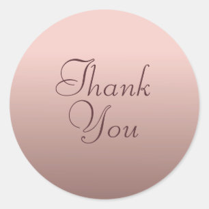 Tekst Bedankt Roze Goud Kleur Sjabloon Elegant Ronde Sticker