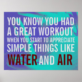 Tekst blauwe achtergrond fitnessmotivatie poster