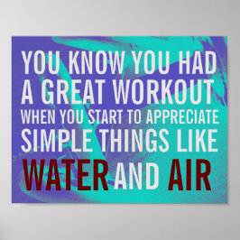 Tekst blauwe achtergrond fitnessmotivatie poster