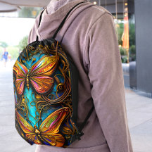 Tekst Bronze Butterflies op Aqua Blue