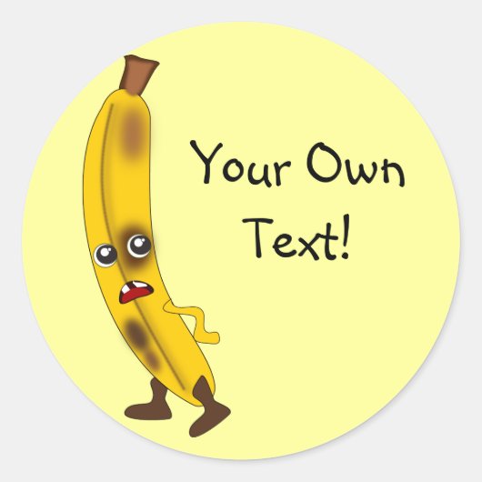  tekst Cartoon Banana Ronde Sticker (Voorkant)