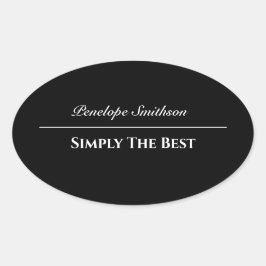  tekst en kleuren - Basis zwart-wit Ovale Sticker