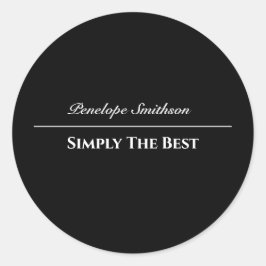  tekst en kleuren - Basis zwart-wit Ronde Sticker