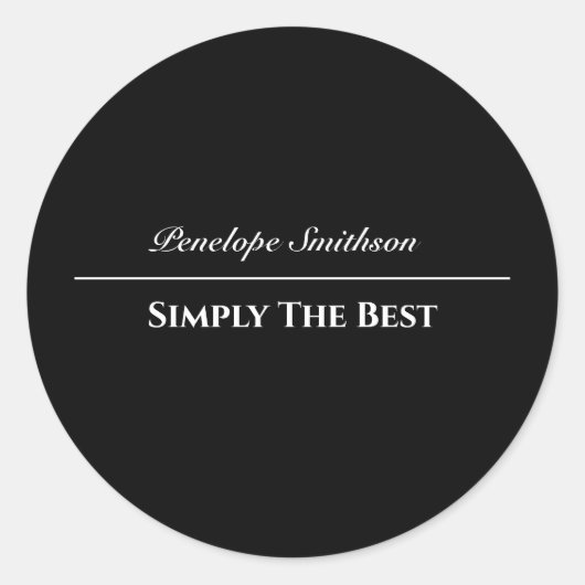  tekst en kleuren - Basis zwart-wit Ronde Sticker (Voorkant)