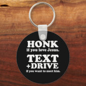 Tekst en station als je Jezus wilt ontmoeten (wit) Sleutelhanger (Voorkant)