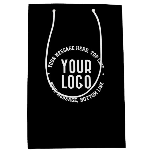 tekst en uw geüploade Logo of Afbeelding Medium Cadeauzakje (Voorkant)