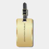 tekst Faux Gold Sjabloon Elegant Bagagelabel (Voorkant verticaal)