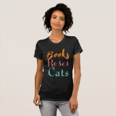 Tekst Favorieten Boeken Rozen Katten Vrouwen T-shirt (Voorkant volledig)