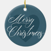  tekst & foto Elegant Merry Kerstmis Keramisch Ornament (Achterkant)