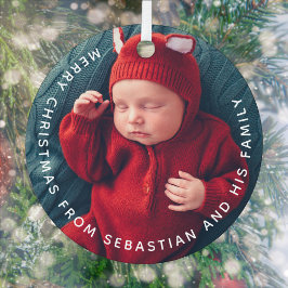  tekst & foto Elegant Merry Kerstmis Metalen Ornament