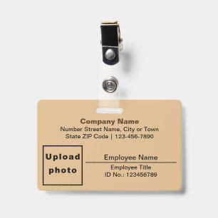 Tekst Gebaseerd Met Personeelsfoto Rechthoek Licht Badge