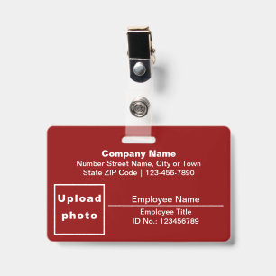 Tekst gebaseerd op rechthoek met werknemersfoto Ro Badge
