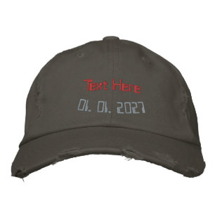 Tekst hier 01.01.2027 Nickel-Hat Vieringen Wens Geborduurde Pet