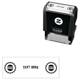 Tekst Hier Aangepaste Logo Kantoor Business Label Zelfinktende Stempel