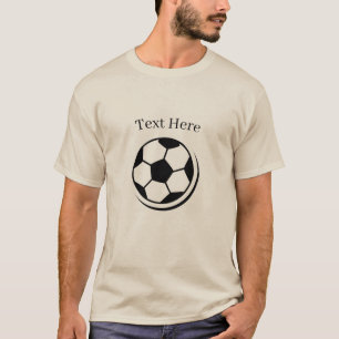 Tekst hier Voetbal afbeelding Zand Kleur Basic Her T-shirt