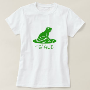 Tekst in Tsetsaut: ts’alache en een groene kikker T-shirt