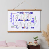 Tekst in verband met immigratie en burgerschap hangend wandkleed (Slaapkamer)