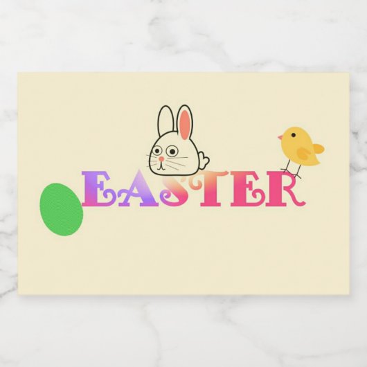 Tekst, konijn en chique Pasen thema Sparkling Wijnetiket (Enkel label)