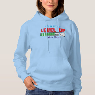 Tekst 'Level Up' met groene voortgangsindicator Hoodie