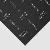Tekst Logo Custom Bedrijf Zwart Achtergrond Tissuepapier (Detail)