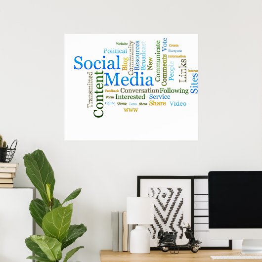 Tekst met betrekking tot sociale media poster (Thuiskantoor)