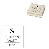 Tekst met letter initiaal rubberstempel (Gestempeld)