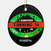 tekst met mijn overlevende weergave 16 keramisch ornament (Links)