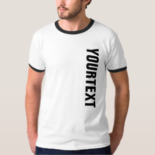 Tekst of Naam Sjabloon Mannen Wit Vet Groot Letter T-shirt
