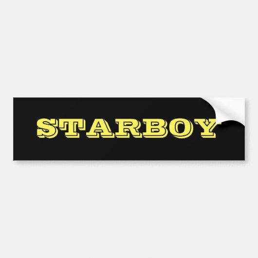  tekst STARBOY op een zwarte achtergrond Bumpersticker (Voorkant)