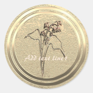 Tekst toevoegen Gouden lelietje-van-dalen Ronde Sticker