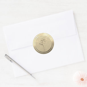 Tekst toevoegen Gouden Pansy Viola  Ronde Sticker