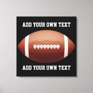 Tekst toevoegen op football-kussen canvas afdruk