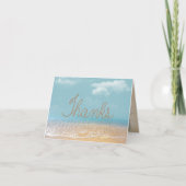 Tekst van de BEDANKT op het strand (Voorkant)