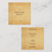 tekst van het verdringingsscript Oud papier ziet Vierkante Visitekaartje (Voorkant / Achterkant)