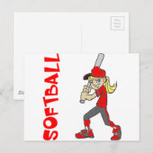TEKST VAN SOFTBALL GIRL BRIEFKAART (Voorkant / Achterkant)