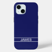  tekst | Vet Modern Navy Blauw & Wit Case-Mate iPhone Case (Achterkant)