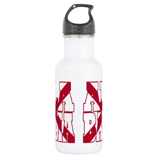 Tekst vlag Alabama Waterfles (Voorkant)