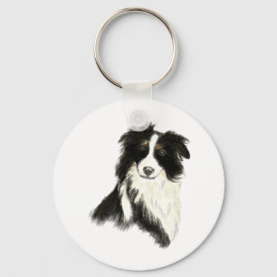 Tekst voor aangepaste naam Kader Collie Dog Pet Sleutelhanger