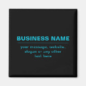  tekst voor bedrijven etc. Bewerkbaar zwart Magneet (Voorkant)