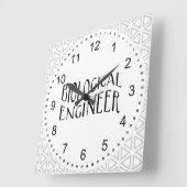 Tekst voor Biological Engineer Vierkante Klok (Hoek)