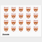 tekst voor Cute Tiger Vierkante Sticker (Vel)