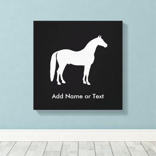 tekst voor Elegant White Horse Canvas Afdruk (Insitu (Houten vloer))