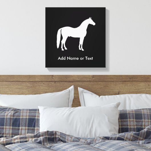 tekst voor Elegant White Horse Canvas Afdruk (Insitu (Slaapkamer))
