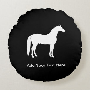 tekst voor Elegant White Horse Rond Kussen