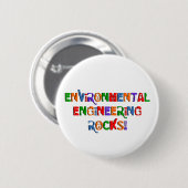 Tekst voor Environmental Engineering Rocks Ronde Button 5,7 Cm (Voorkant /achterkant)