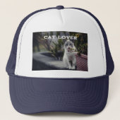 Tekst voor kattenliefhebber met afbeelding van een trucker pet (Voorkant)