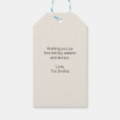 Tekst voor rode en groene kerstfeestjes cadeaulabel (Achterkant)