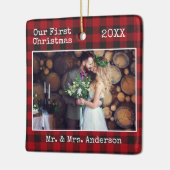 Tekst voor schrijfmachine Eerste kerstcadeau bruil Keramisch Ornament (Links)