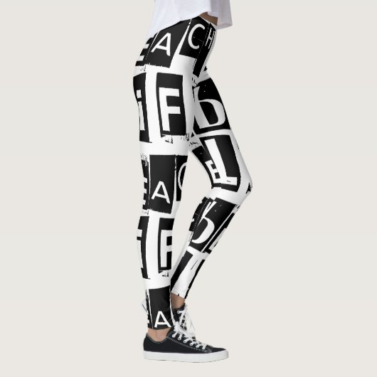 Tekst voor zwart en wit strand leggings (Rechts)